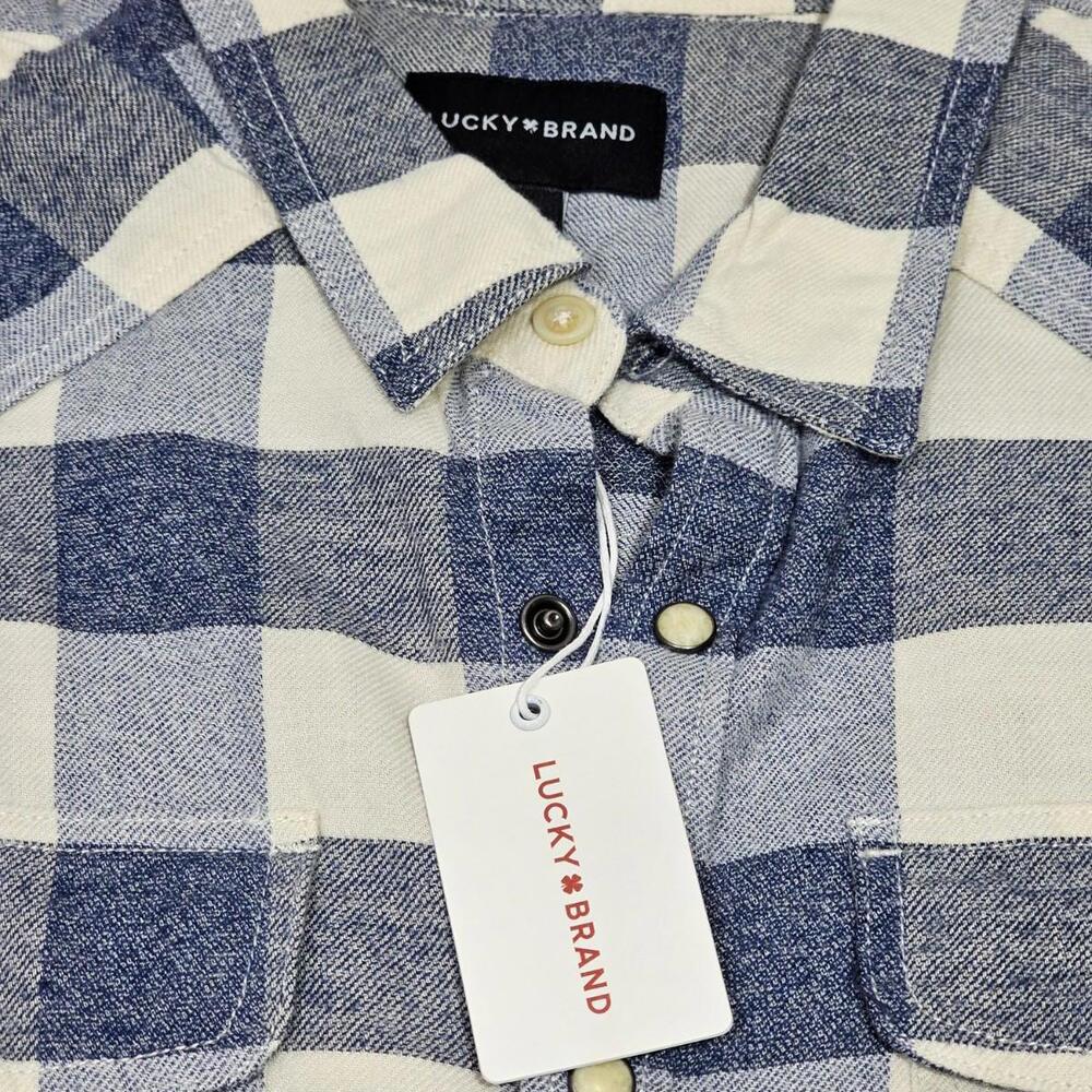 LUCKY BRAND Men’s Snap Long-Sleeve Flannel Plaid Shirt Size Large - Picture 9 of 9